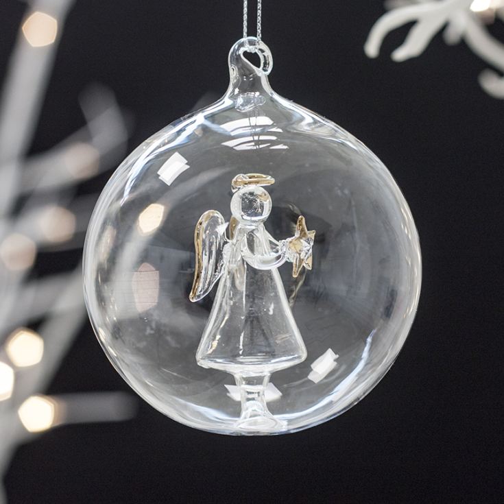 Personalised In Loving Memory Glass Angel Bauble product image