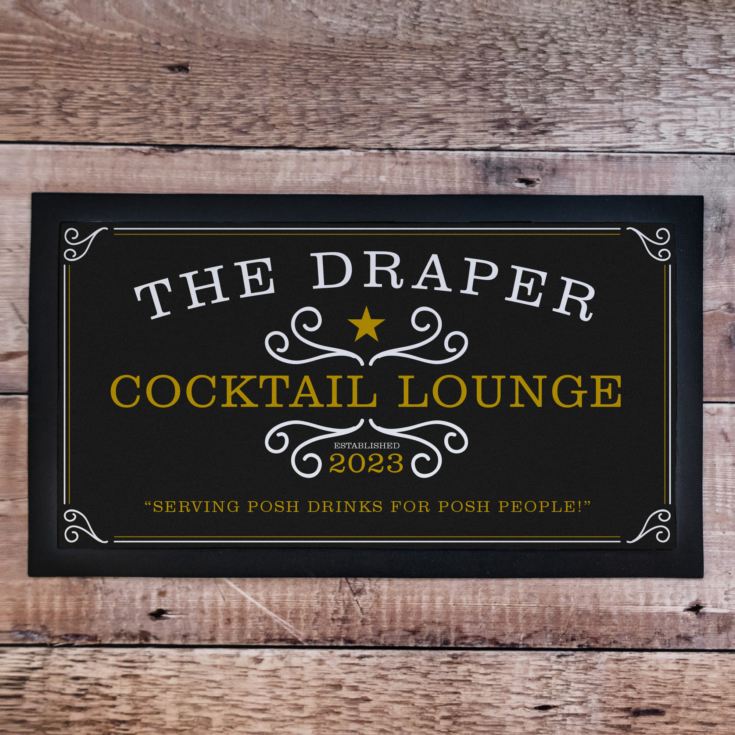 Personalised Cocktail Lounge Bar Mat The Gift Experience