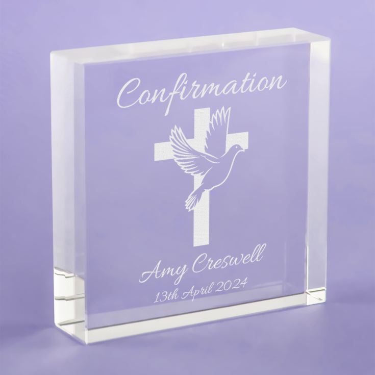 Confirmation Day Engraved Glass Keepsake product image