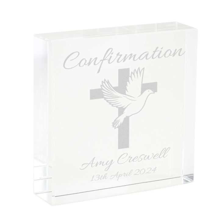 Confirmation Day Engraved Glass Keepsake product image