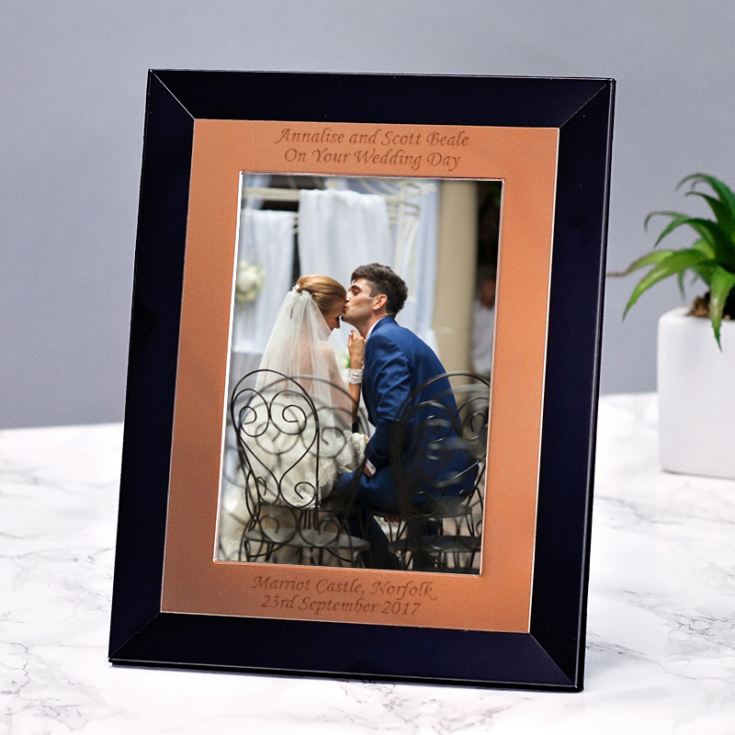 Personalised Black and Copper Finish Photo Frame The Gift Experience