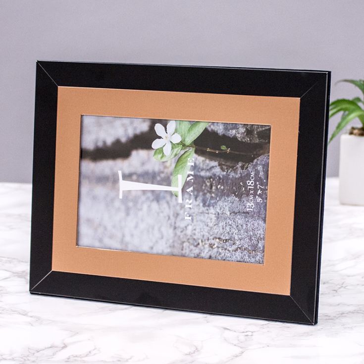Personalised Black and Copper Finish Photo Frame The Gift Experience
