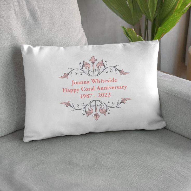 Personalised Coral Anniversary Pillowcases product image