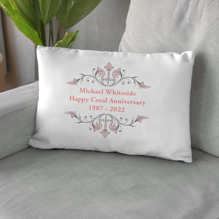 Personalised Coral Anniversary Pillowcases product image