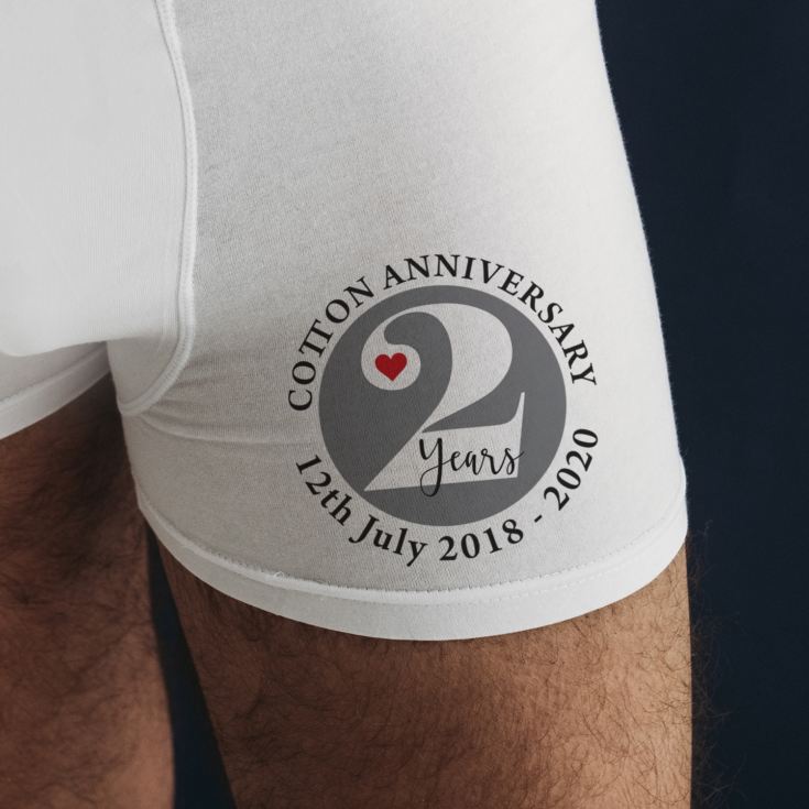 Personalised Cotton Anniversary Boxer Shorts product image