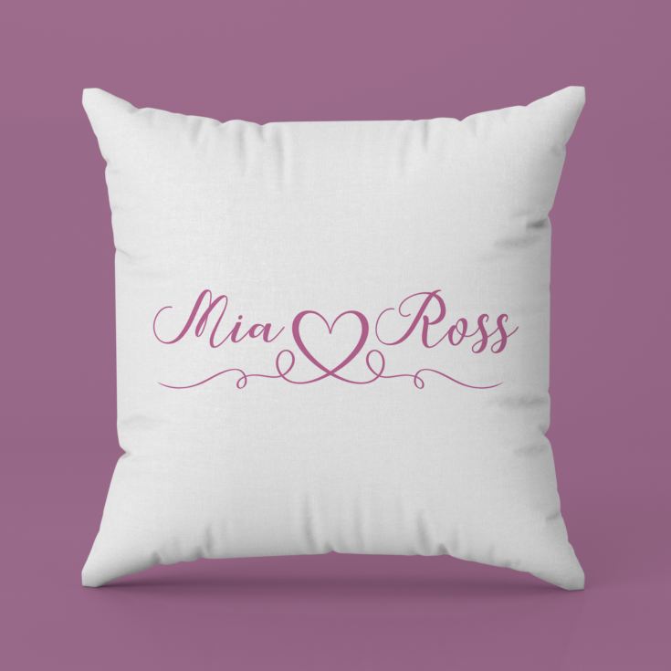 Personalised Couple Names Luxury Grey Cushion product image