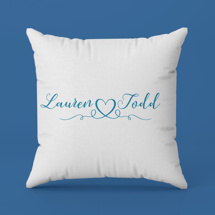 Personalised Couple Names Luxury Grey Cushion product image