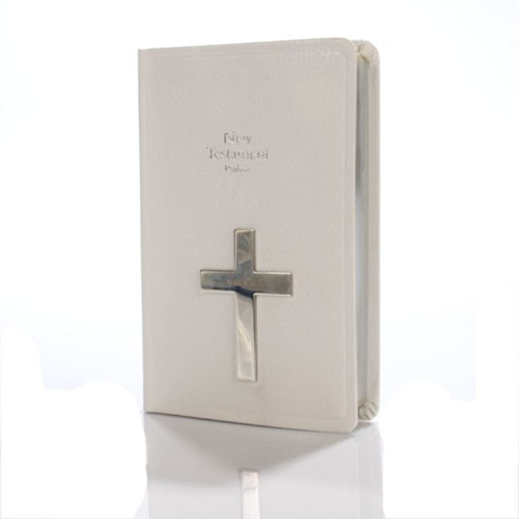 Personalised Faux Leather Bible With Sterling Silver Cross product image