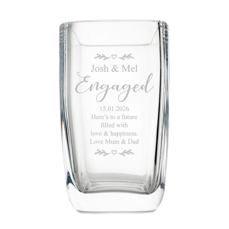 Personalised Engaged Glass Vase product image