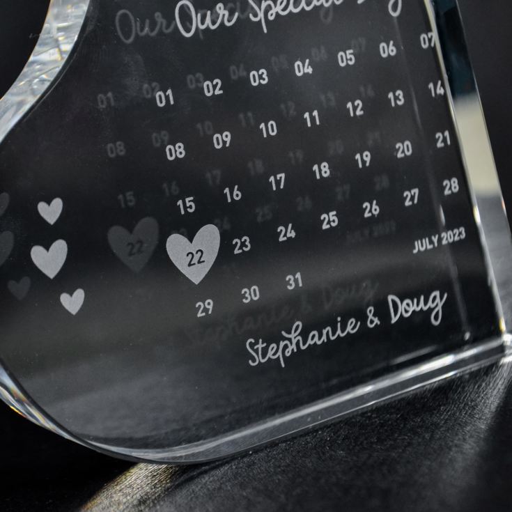 thumbnail image 2 of Calendar Date LED Lamp, Personalzed Lamp For Couples, Valentne's Day 2 of 14