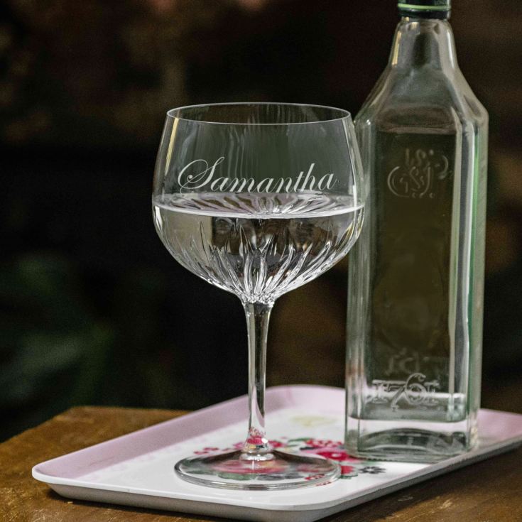 Personalised Crystal Cut Gin Glass product image
