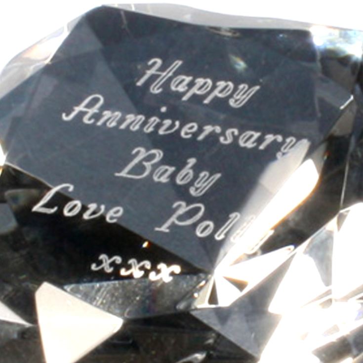 Engraved Crystal Heart Paperweight product image