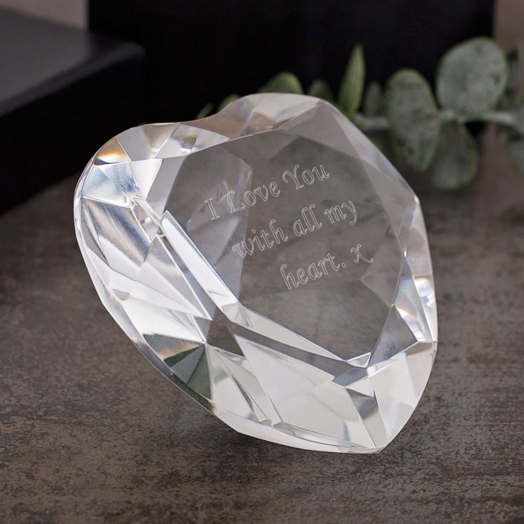 Engraved Crystal Heart Paperweight The Gift Experience