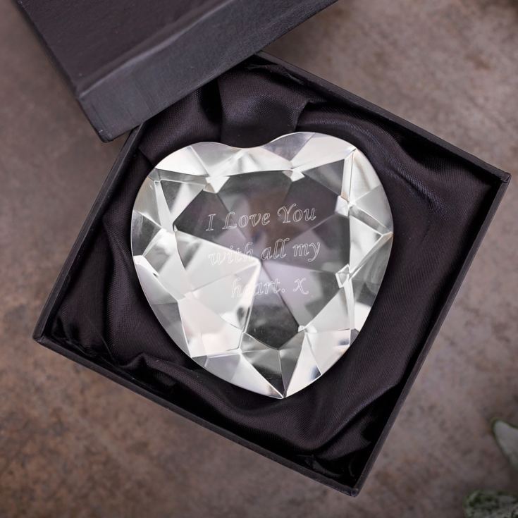 Engraved Crystal Heart Paperweight The Gift Experience