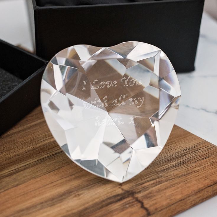 Engraved Crystal Heart Paperweight The Gift Experience