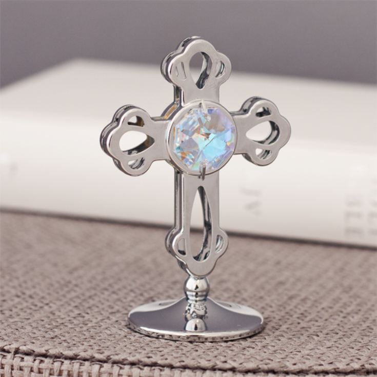 Crystocraft Silverplated Cross Ornament With Swarovski Crystal product image