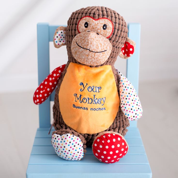 Personalised Embroidered Cubbies Harlequin Monkey Soft Toy product image