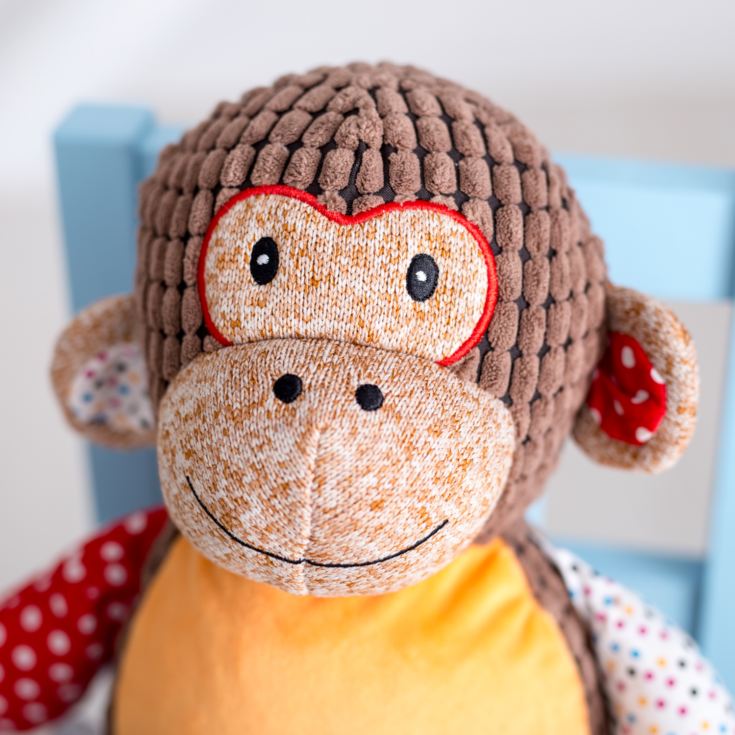 Personalised Embroidered Cubbies Harlequin Monkey Soft Toy product image