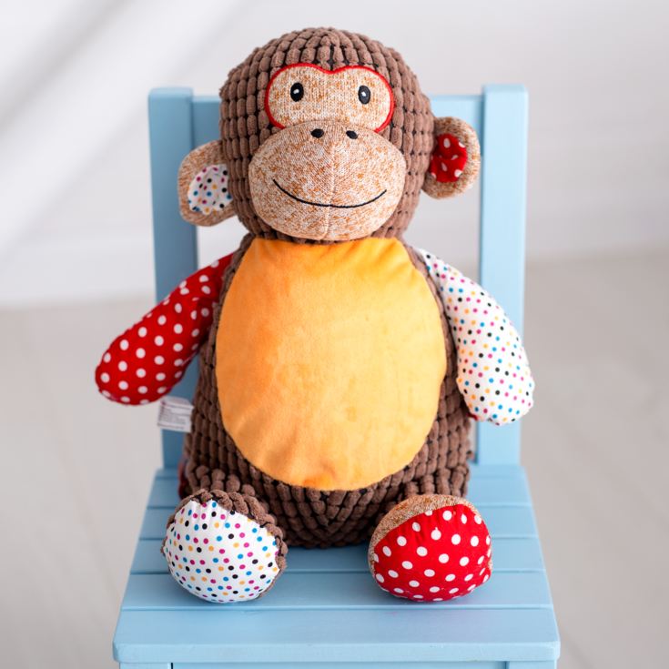 Personalised Embroidered Cubbies Harlequin Monkey Soft Toy product image