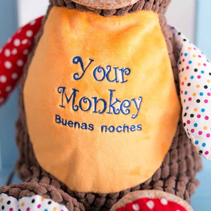 Personalised Embroidered Cubbies Harlequin Monkey Soft Toy product image