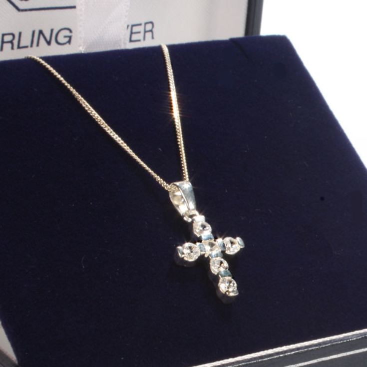 Cubic Zirconia Cross with Personalised Box product image