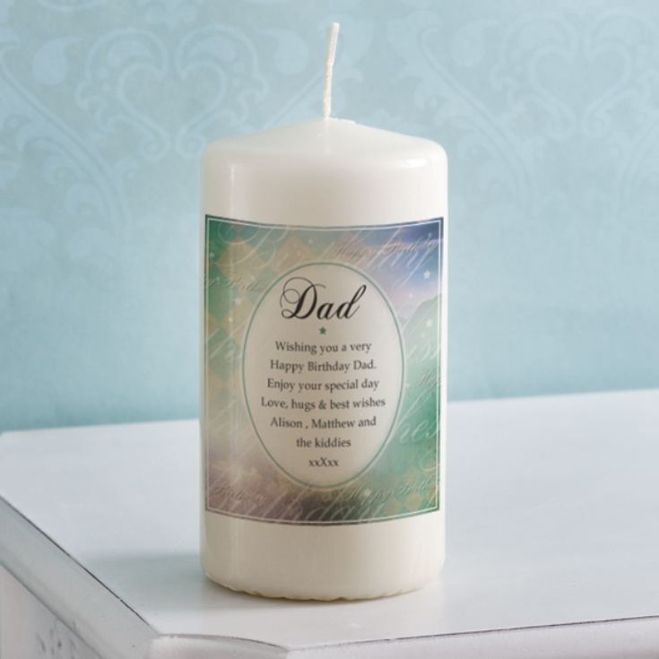 Personalised Birthday Wishes Dad Candle product image