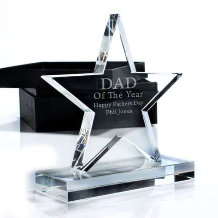 Dad of the Year Personalised Crystal Star Award product image