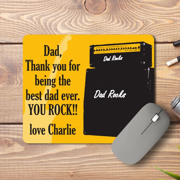 Personalised Dad Rocks Mouse Mat product image