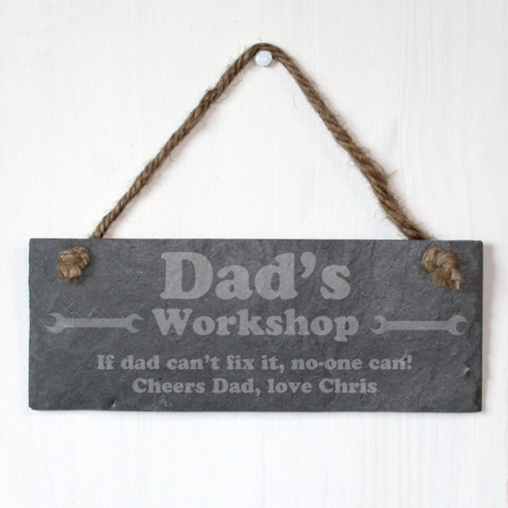 Dad's Workshop Personalised Slate Plaque product image