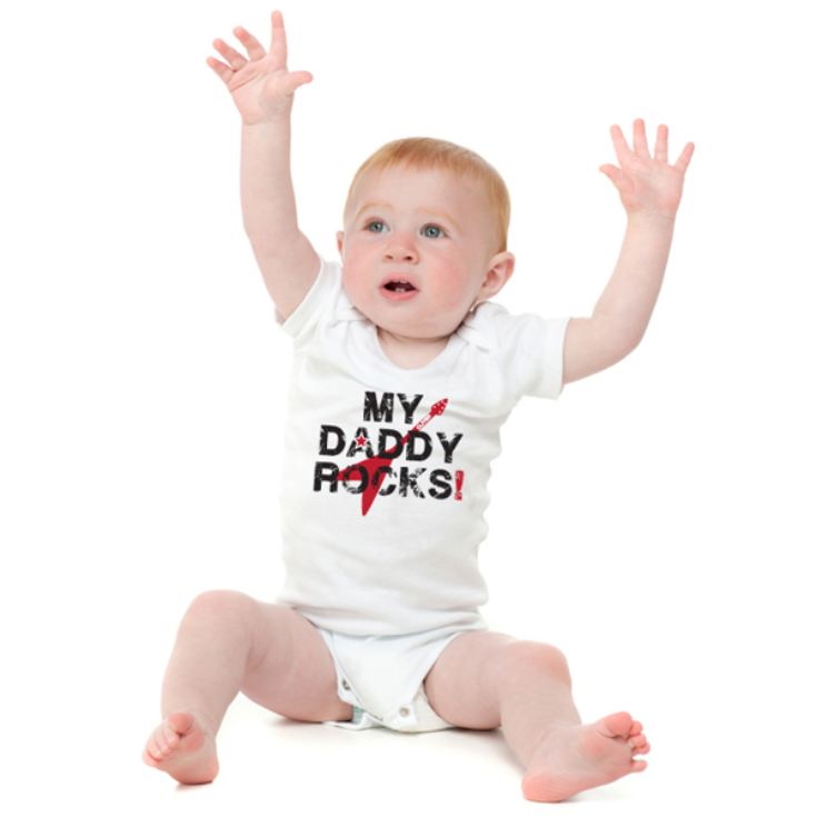 Personalised My Daddy Rocks Baby Grow product image