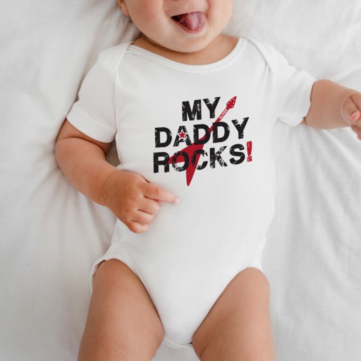 Personalised My Daddy Rocks Baby Grow product image