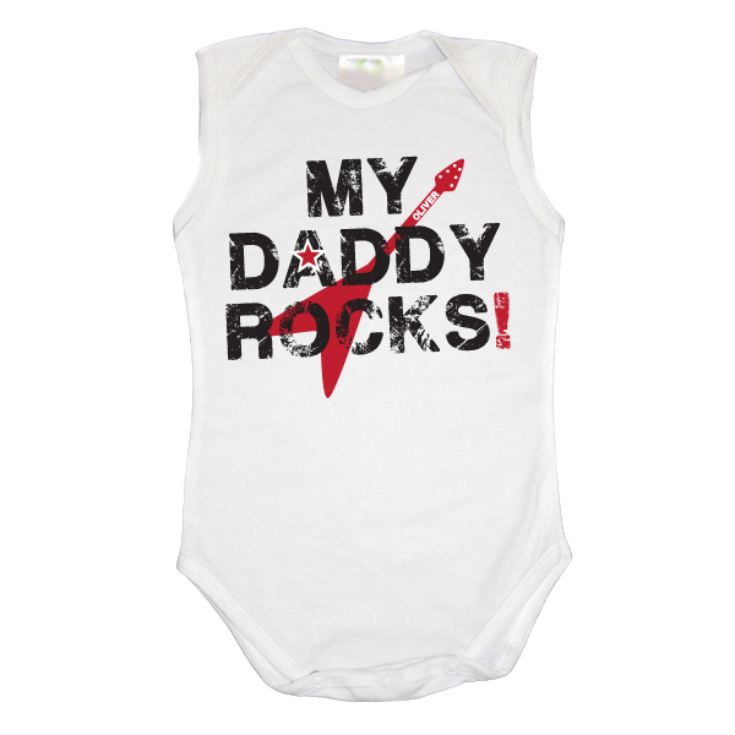 Personalised My Daddy Rocks Baby Grow product image