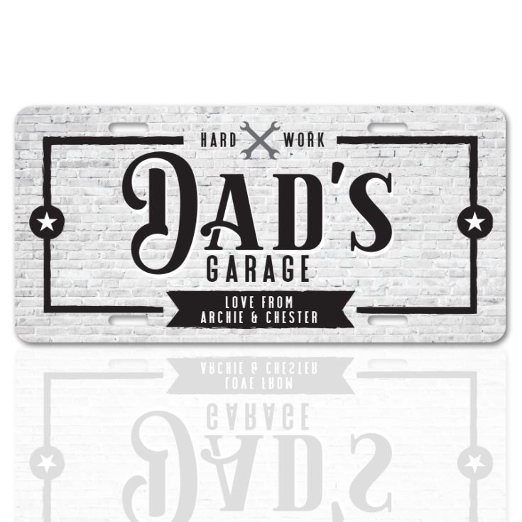 Personalised Dad's Garage Licence Plate Plaque product image