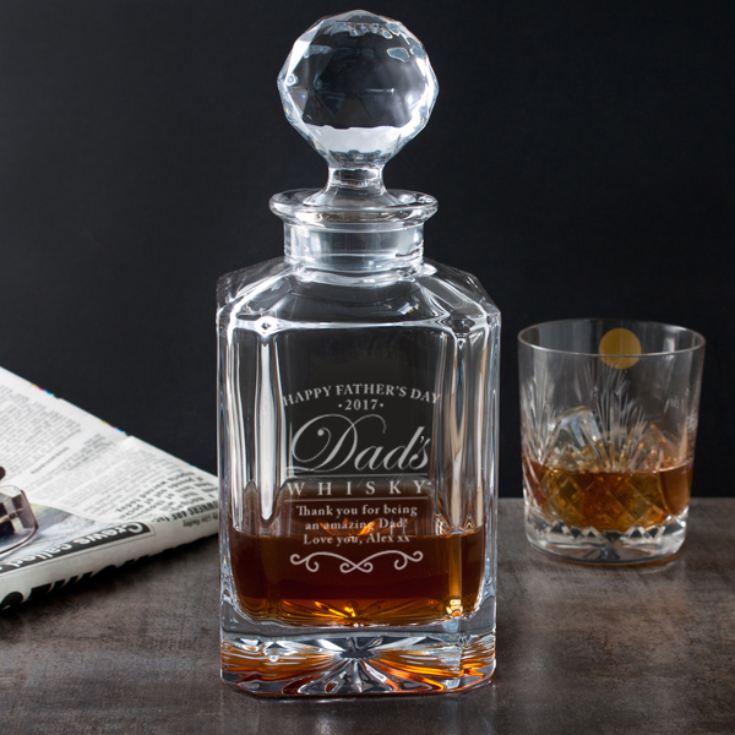 Engraved Father's Day Square Crystal Decanter product image