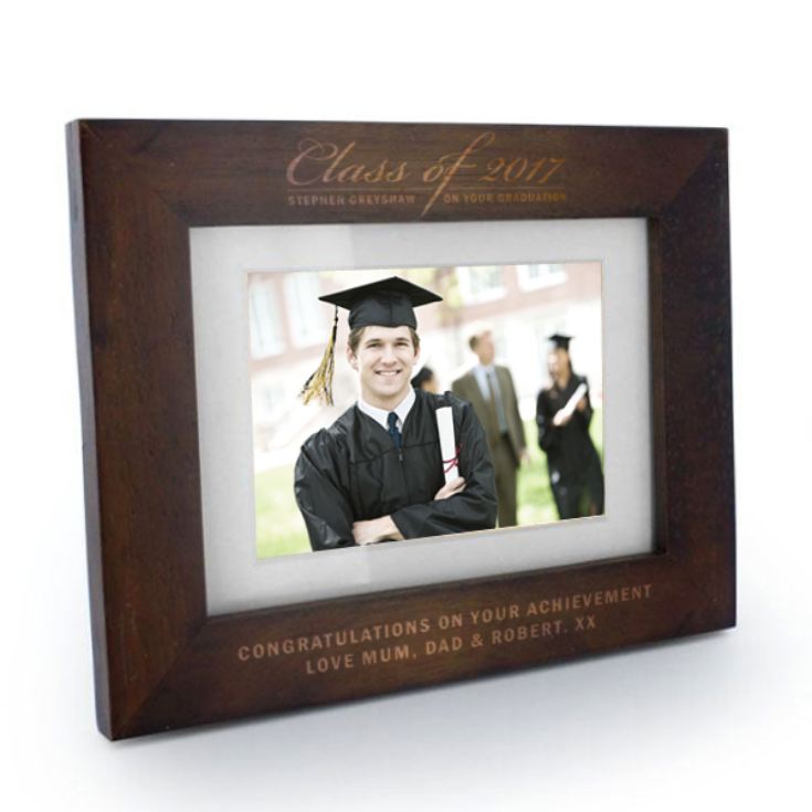 Engraved Graduation Class Of Dark Oak Wooden Photo Frame product image