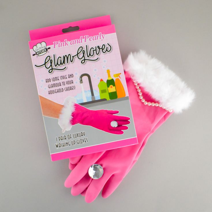 Pink & Pearly Washing Up Gloves product image