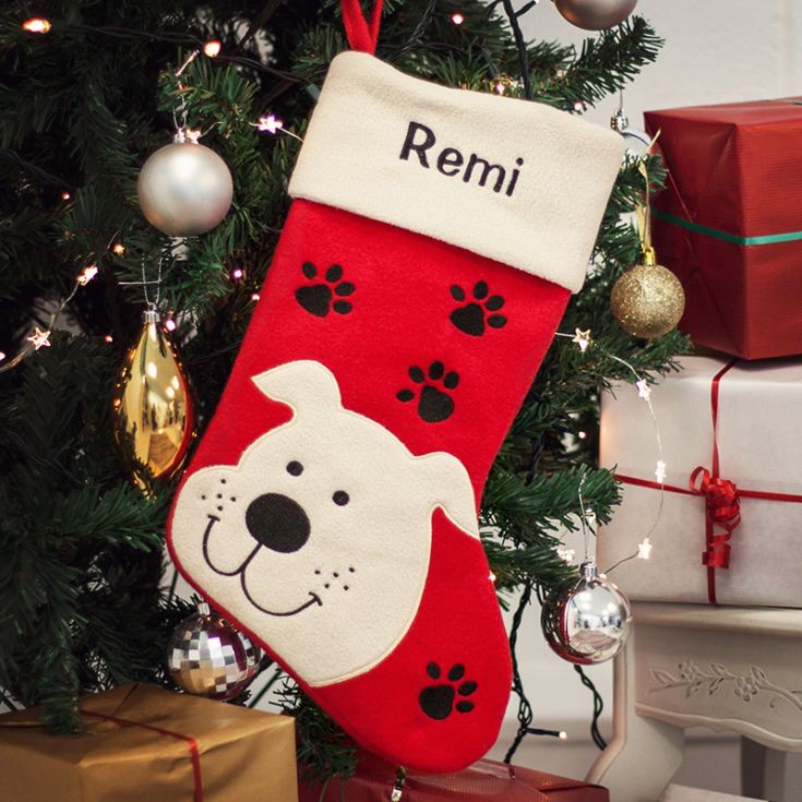 Personalised Embroidered Luxury Dog Stocking product image