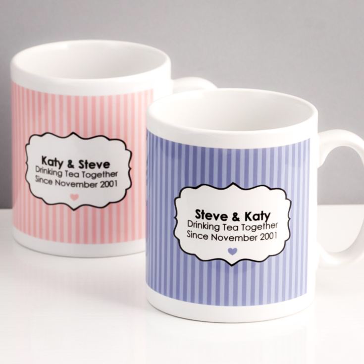 Drinking Tea Together Since... Personalised Pair of Mugs product image