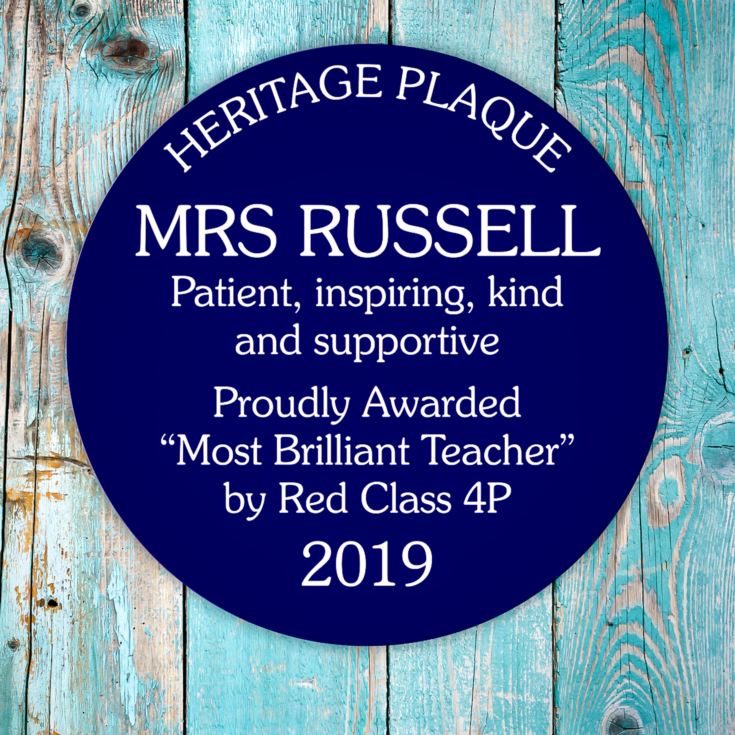 Personalised Spoof Blue Heritage Plaque product image