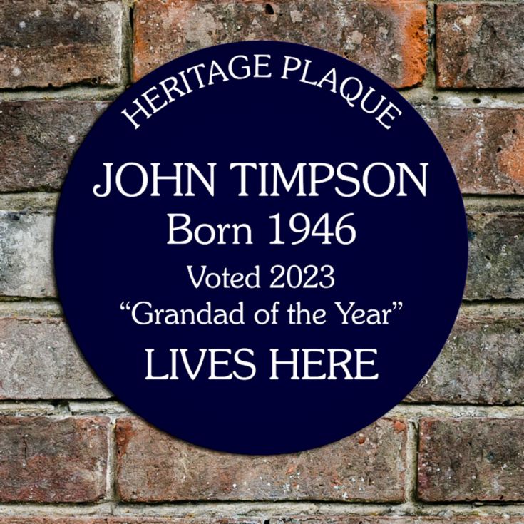 Personalised Spoof Blue Heritage Plaque product image