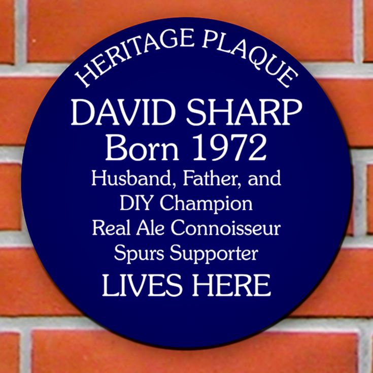 Personalised Spoof Blue Heritage Plaque product image