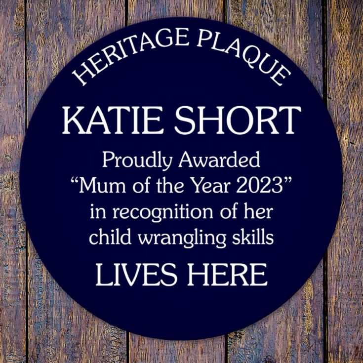 Personalised Spoof Blue Heritage Plaque product image