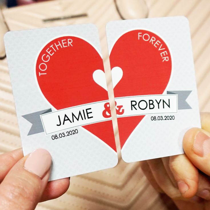 Personalised Pair Of Romantic Heart Wallet Cards product image