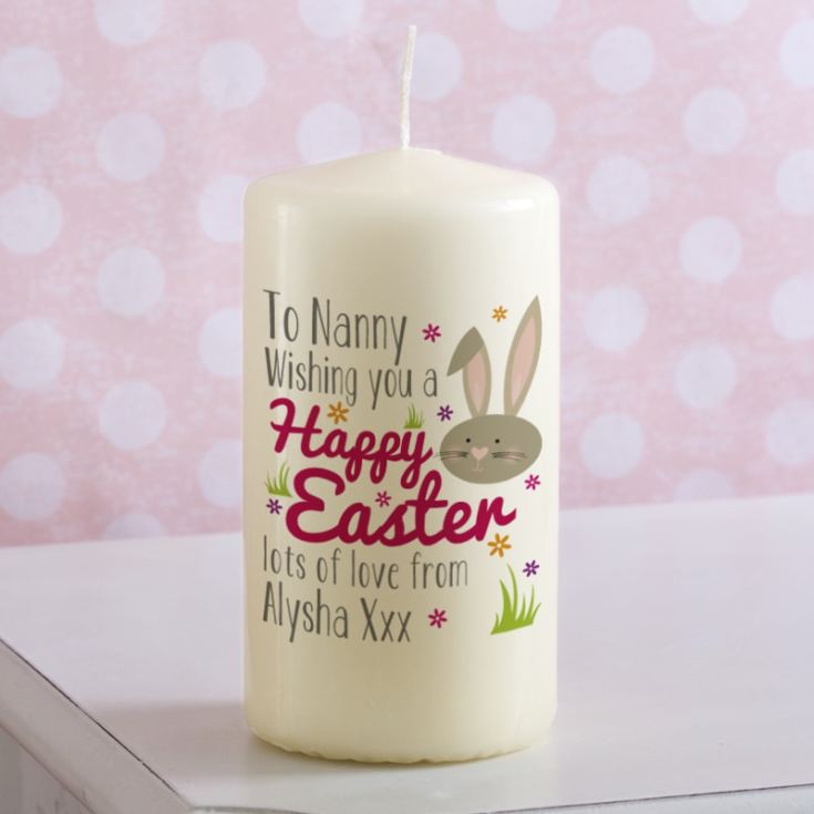 Personalised Happy Easter Bunny Candle product image