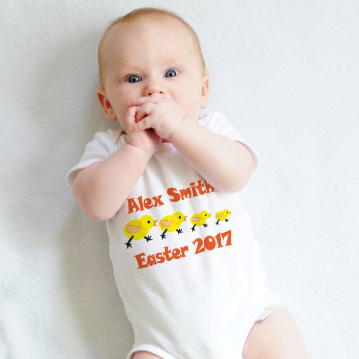 Easter Chick Personalised Baby Grow product image