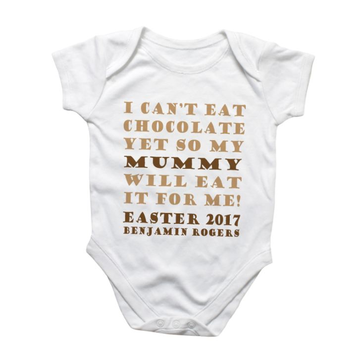 Eat My Easter Chocolate Personalised Baby Grow product image