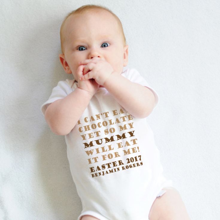 Eat My Easter Chocolate Personalised Baby Grow product image