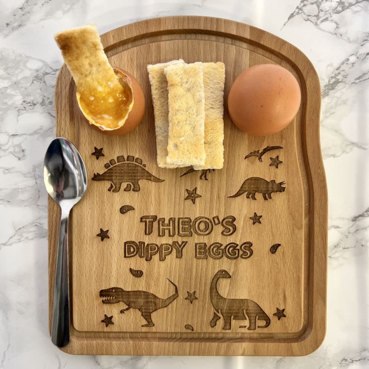 Personalised Dippy Eggs Breakfast Board - Dinosaur Design product image