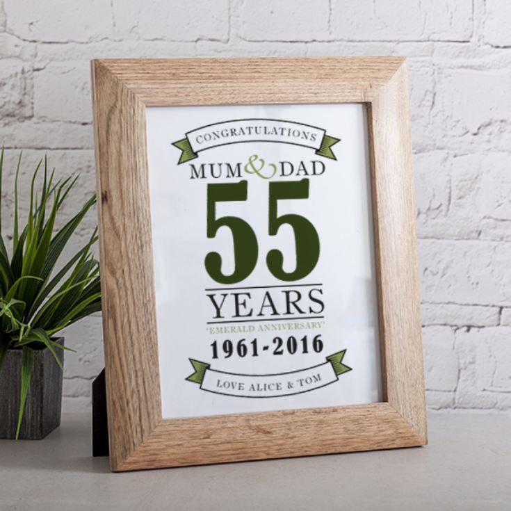 Personalised Emerald Anniversary Framed Print product image