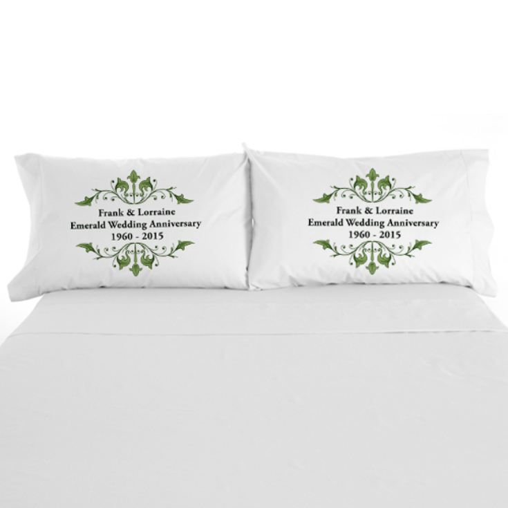 Personalised Emerald Anniversary Pillowcases product image
